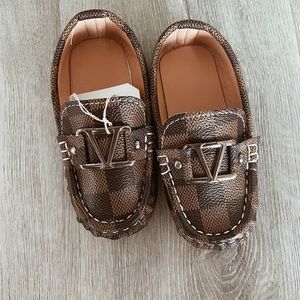 Baby Checkered loafers ♡ brown